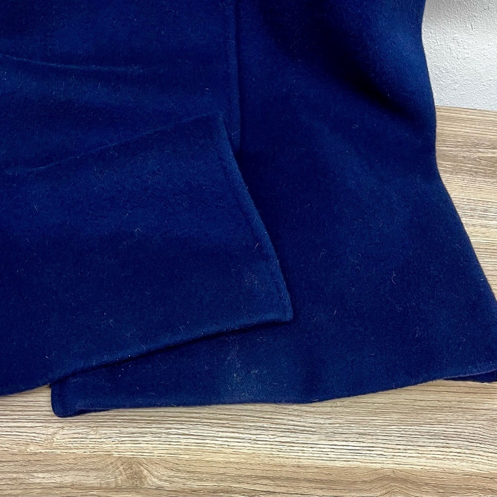 Pendleton Women’s Vintage 100% Virgin Wool Navy Blue Trench Coat Size 14 - Picture 16 of 16